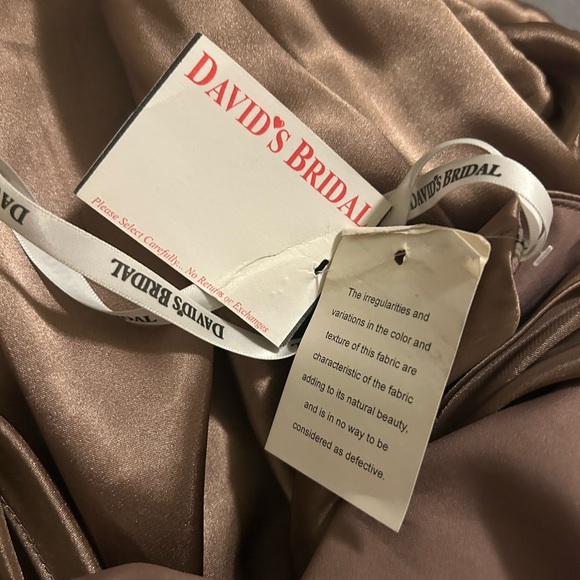 David’s Bridsal Plus Size Bridesmaid Elegant Satin Brown Dress NWT sz 26 - Picture 10 of 10